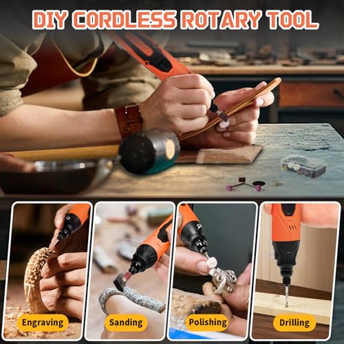 4-in-1 Mini Cordless Rotary Tool Set,5-speed USB Charging with 90 Accessories,4V Multi-Purpose Electric Rotary Tool for Sanding,Polishing,Drilling,Etching,Engraving,DIY Crafts