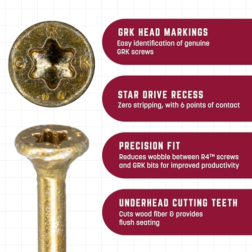 GRK Fasteners R4™ #10 x 3-1/8" Multi-Purpose Framing Screws, 630 PCS - size: #10 x 3-1/8" 630 count