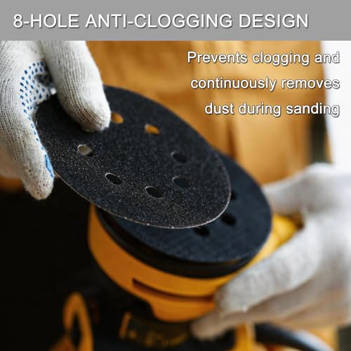 100Pcs 5 Inch Sanding Discs Hook & Loop 8-Hole Wet Dry Sandpaper 120 Grit - style: 100Pcs 120 Grit