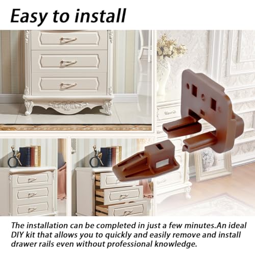 XTPTFABS 10 Set of Drawer Slides Repair Kits,Reinforced Hard Plastic