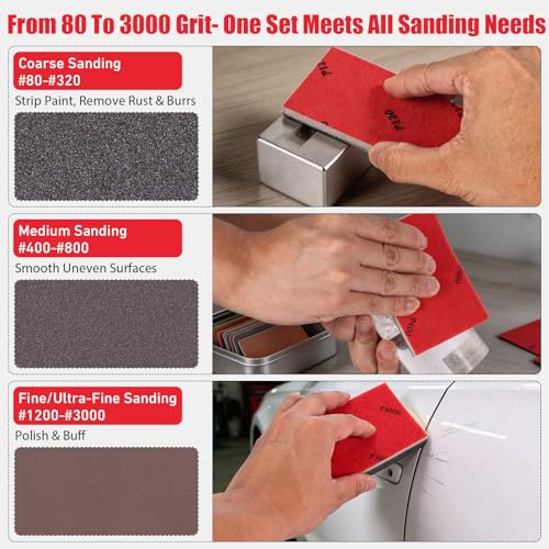 24 Pcs 800 Grit Sanding Sponges, Wet Dry Sanding Blocks for Polishing - size: 24 PCS-800 Grit