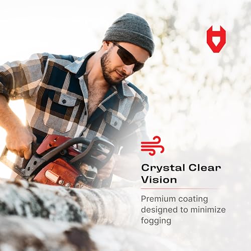 NoCry Safety Sunglasses for Men and Women; Certified ANSI Z87.1 Dark Tinted Safety Glasses with Anti-Fog & Anti-Scratch Lenses and UV Protection; Cycling Glasses, Sports Sunglasses for Men and Women - color: Dark Tinted