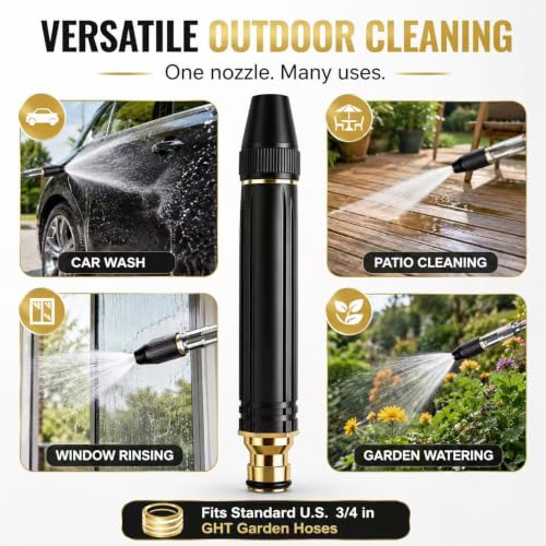 2 Pcs High-Pressure Hose Fits US Garden Hoses Heavy Duty Powerful