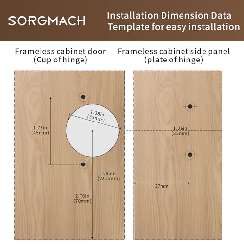 4 Pack Full Overlay Soft Close Cabinet Hinges 105° Frameless 3 Way Adjustable Kitchen Cabinet Door Hinges with Screws - size: 4 Pack