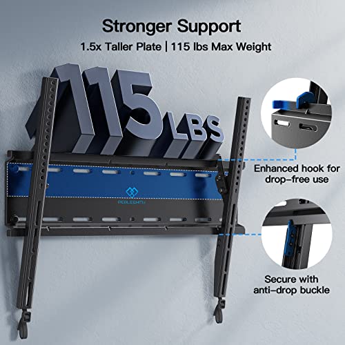 PERLESMITH Tilting TV Wall Mount Bracket Low Profile for Most 23-60 inch LED LCD OLED, Plasma Flat Screen TVs with VESA 400x400mm Weight up to 115lbs, Fits 16" Wood Stud - size: 23-60" Tilt TV Wall Mount