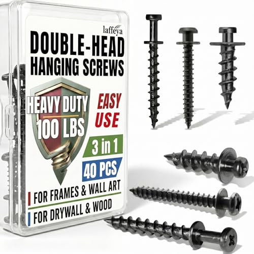 laffeya Bear Claw Picture Hangers, Multi-Purpose Double-Headed Screws - style: Black Three Size