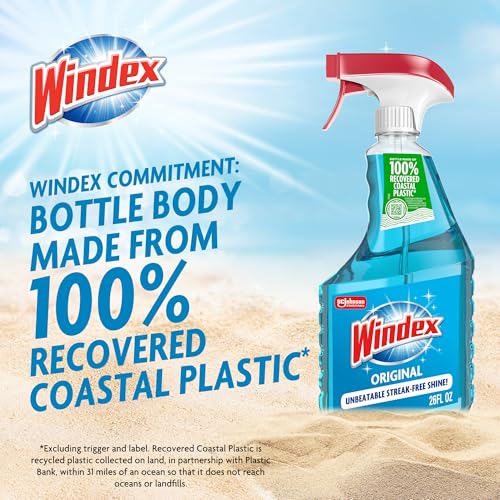 Windex Refill Original Blue Glass and Window Cleaner Bottles + 1 Reusable Spray Trigger, Surface Cleaning Spray, Original Blue Scent, 32 Fl Oz (Pack of 3) - size: 32 Fl Oz (Pack of 3), style: Trigger