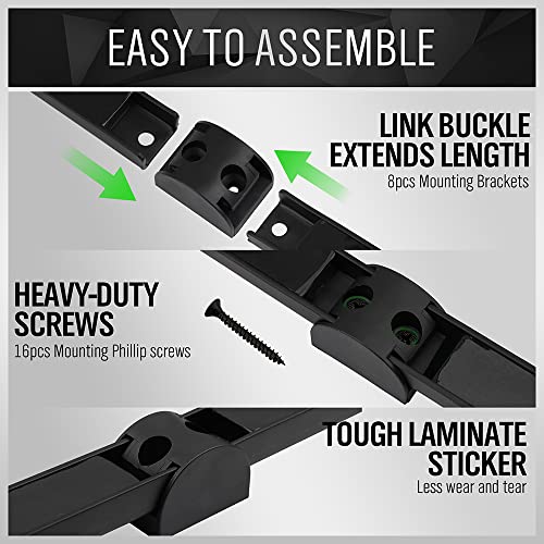 SWANLAKE GARDEN TOOLS 4-Piece 12" Magnetic Tool Holder Storage Organizer, Wall Mount Rack Garage Organization, Magnetic Strip for Garage Organization - color: Magnetic 12" 4-Piece Black