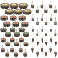60Pcs Flap Wheel Set, 80 Grit 1/4" Shank Sanding Wheels