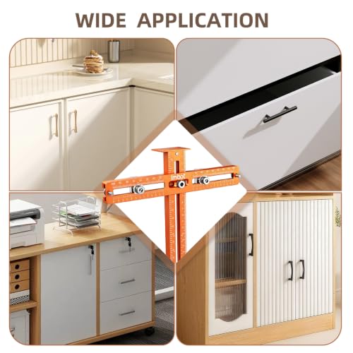 Imbot Cabinet Hardware Jig, Cabinet Handle Drawer Pull Knob Jig Template - color: Aluminum Alloy