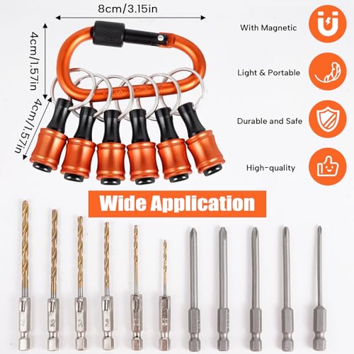 FACAINCXS Bit Holder 1/4 inch Hex Shank Screwdriver Bits Holder Extension Bar Keychain Screw Adapter Drill Change Hand-held Screwdrivers Drill Bits Holder Portable - color: 6pcs-a-sct