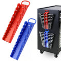 SWANLAKE 2-Piece Magnetic Wrench Organizer Toolbox Holder, SAE (1/4'' to 15/16''), Metric (6mm to 24mm) Ratchet Wrench Organizers, Total Hold 24 Slots Wrenches Holder for Tool Box - style: 24-Slot Red&Blue