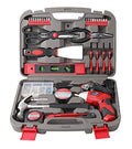 Apollo Tools 135 Piece Household Tool Set, Red DT0773 - color: Red, size: 135-Piece