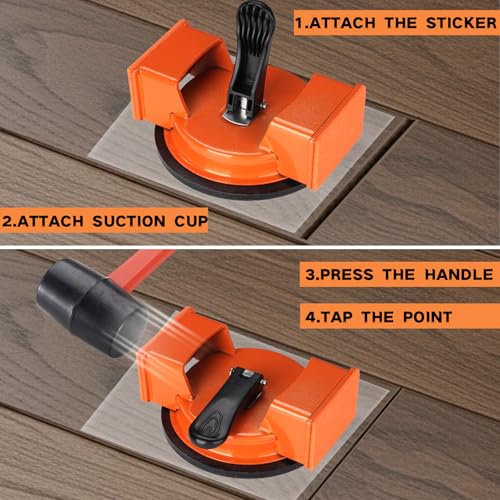REXBETI Floor Gap Fixer Tool, Plank Gap Repair Kit, Heavy Duty Suction Cup - size: 4