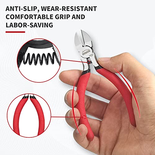 5 inch Wire Cutters, 5 Pack, Diagonal Cutters, Side Wire Snips - color: 5 Inch 5 Pack