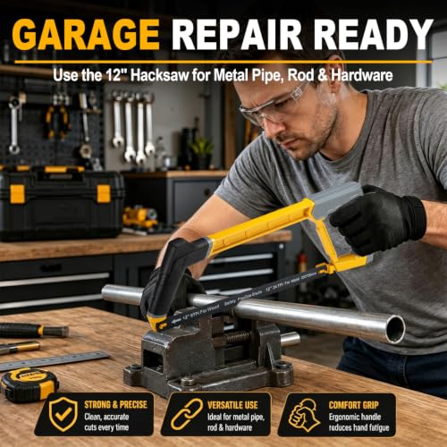 KATA Hand Saw Kit, 12" Heavy Duty Hacksaw, 10" Mini Hacksaw, 6" Drywall Saw - size: 3 Pack Handsaw Set