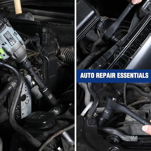 WORKPRO 1/2” Drive Impact Socket Set, 65PCS SAE(3/8”-1-1/4”) and Metric(10-24mm) Deep & Shallow Kit, Ratchet Handle, Extension Bar, Impact Universal Joint and Adapters for Automotive Repair - size: 65 PCS, Metric&SAE