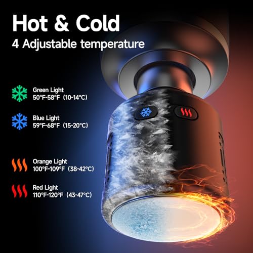 HEYCHY Massage Gun Deep Tissue, 5 Heads Muscle Massager with Heat and Cold - color: Classic Black