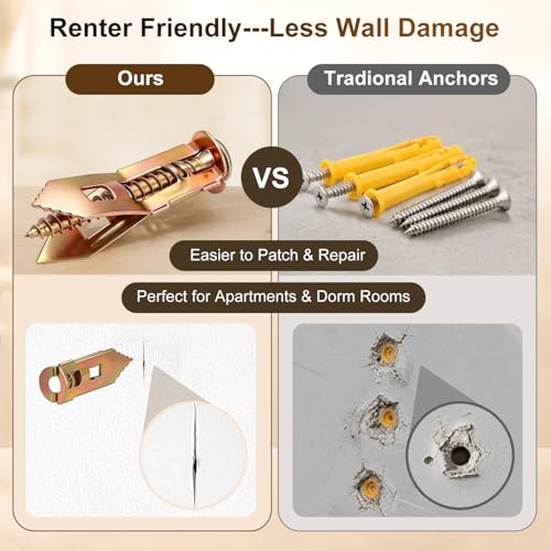 140Pcs Drywall Anchors and Screws Kit, Metal Expansion Anchors