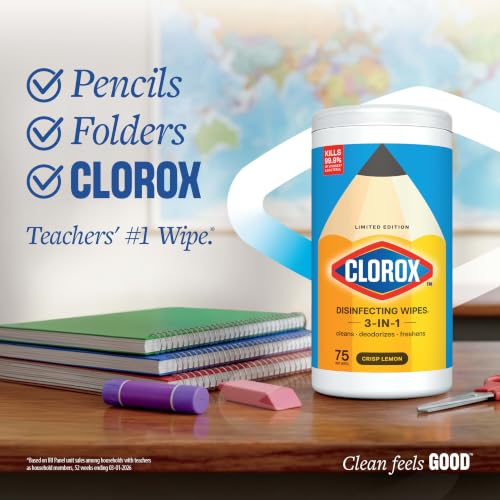 Clorox Disinfecting Wipes Back to School Variety Pack, 75 Count Each, Pack of 3 (Package May Vary)