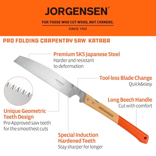 JORGENSEN KATABA 10-3/8 Inch Japanese Pull Saw with SK5 Blade