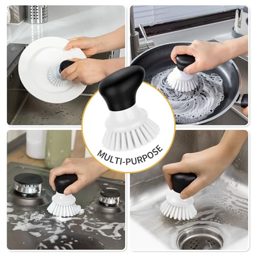 MR.SIGA Dish Scrub Brush, Palm Brush Dish Scrubber, White, Pack of 2 - color: White