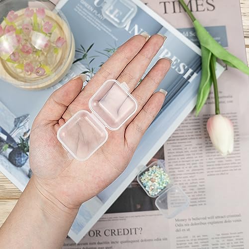 80PCS Mini Clear Plastic Jewelry Box, Earring Storage Box - color: Clear
