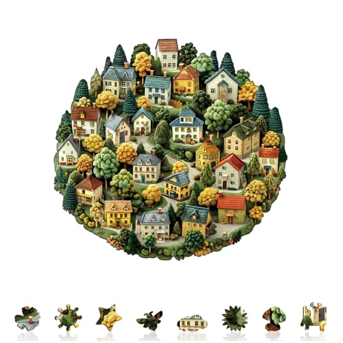 Wooden Puzzle for Adults-Beautiful Countryside Wood Jigsaw Puzzle-S-85 PCS - color: Beautiful Countryside, size: Small