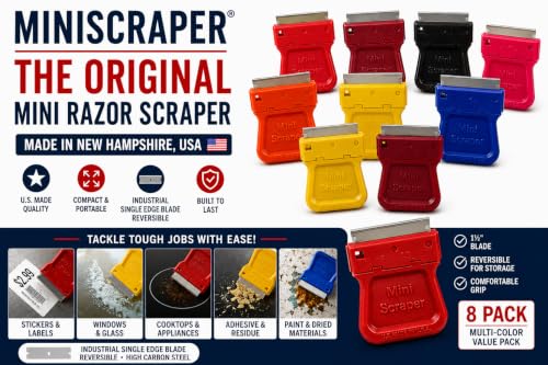 Original Plastic Razor Scraper – 8 Pack Multi‑Surface Tool