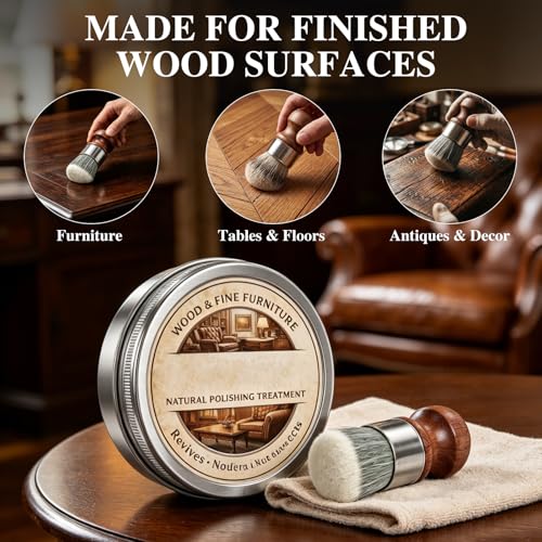 Furniture Balm, Advanced Formula for Wood Scratch Repair, Helps Prevent Cracking & Enhances Texture, Ideal for Furniture & Wood Grain Touch-Ups (150g)