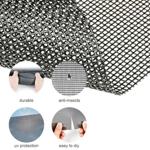 Pet Proof Window Screen Replacements 47.2"X 98.4" Window Screen Roll Door Screen Replacement Mesh Heavy Duty Screens Repair Kit for Sliding Door Patio (Folded Package)