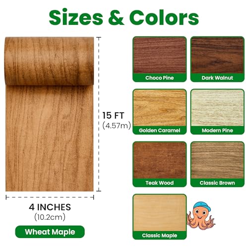 ECOHomes Wood Grain Repair Tape (Wheat Maple, 4 Inch x 15 Feet) - color: Wheat Maple, size: 4 Inch By 15 Ft