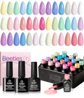 Beetles Gel Nail Polish Set, 23 PCS 20 Colors Pastel Macaron Gel Polish Kit - color: Dreamy Town - 20 Colors (23 Pcs)