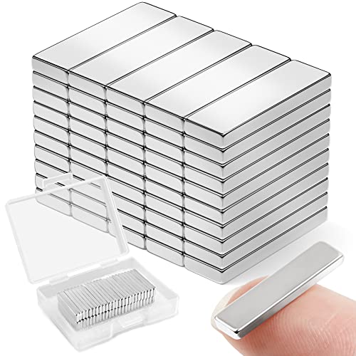 FINDMAG Small Neodymium Bar Magnets, 50 Pack 20x5x2mm, Rectangular - color: Silver, size: 0.79 x 0.20 x 0.08 in