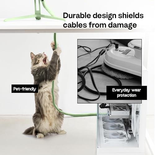 Pixio 10FT Tubing Cable Sleeve – Mint Green 1/2 inch Flexible Cable Management Sleeve for PC, Gaming, TV & Office, Wire Organizer for Desk Cable Cleanup - color: Mint Green