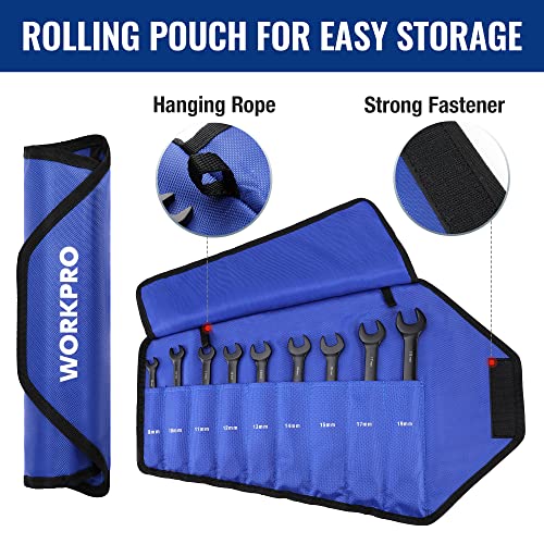 WORKPRO 9-Piece Anti-Slip Ratcheting Combination Wrench Set, Metric - style: Metric