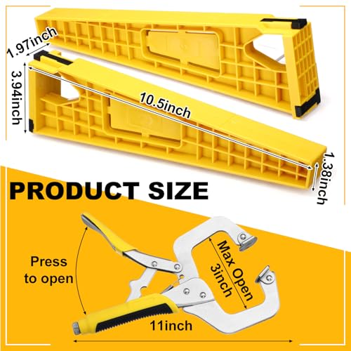 2 Pcs 11" Drawer Slide Jig and 2 Pcs 3" Face Clamps for Cabinets Drawers Desks Furniture Drawer Installation Tool Set Easy Alignment Mounting Hardware Kit Install Cabinet Slides- Set of 2