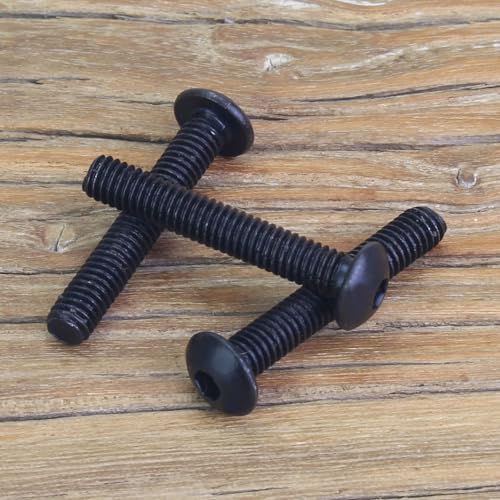55 Pieces M4 x 25mm Button Head Socket Cap Screws, Thread Pitch 0.7mm, Sutemribor M4 Black Screws, 10.9 Grade Alloy Steel, Black Oxide Finish, Fully Threaded - size: M4 x 25mm, style: Button Head