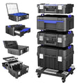 AIRAJ 4 Tier Rolling Tool Box with Wheels, 18” Stackable Tool Box Organizer