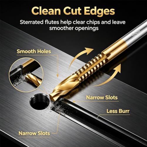 6PC Twist Drill Bit Set, 3-8Mm Titanium High-Speed Steel Drill Set for Machinists for Drilling Screwing Boring Carving Cutting Polishing Durable Plunge Drill Bits