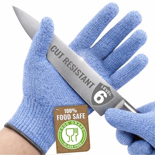 Superior ANSI A6 Cut Resistant Gloves 100% Food Safe‘BLUE’X-Large - size: X-Large/10