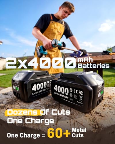 Seesii 21V Brushless 3" Cordless Cut-Off Tool with 2x 4.0Ah Batteries