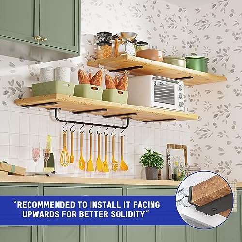 Goovilla Shelf Bracket, Floating Shelf Brackets 12 inch Long, 6 Pack, Black - size: 12 Inch, style: Black 6Pack
