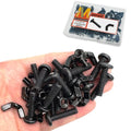 30 Pack Black 1/4"-20 x1 Screw Bolts and Wing Nut Kit 15pcs Machine Screws with Round Head Phillips 15pcs Butterfly Hand Twist Tighten Nut Zinc Plated Hardware Fitting Fastenings Assortment Kit - size: Black 30 Pack 1/4"-20 x1"