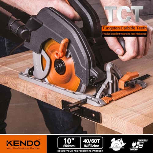 KENDO 10 Inch Circular Saw Blade Set, 2-Pack 40T 60T, 5/8 Arbor