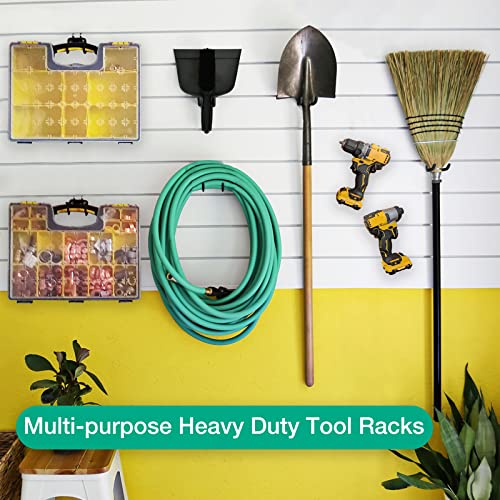 Pegboard Hooks, 8 Pack Peg Board Tool Utility Hooks & Hangers (Black) - color: Black