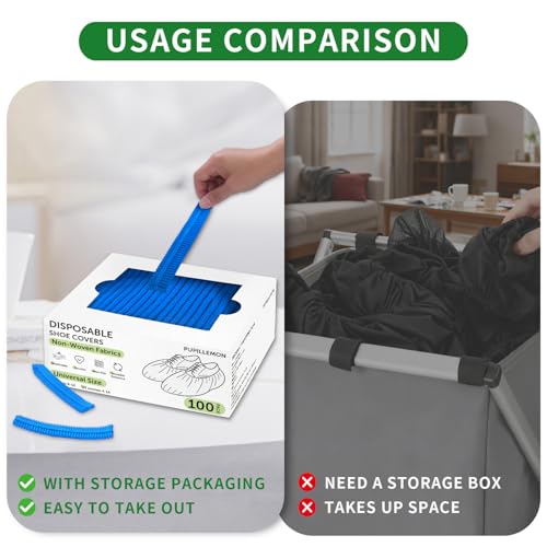 50/100/200 Pack Non-Woven Shoe Covers Disposable for Indoors - color: Blue