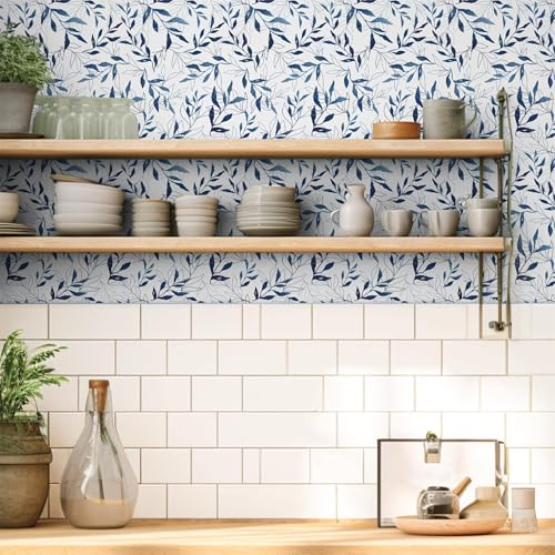 Main Street Peel and Stick Wallpaper Sheets, You Do Blue, 12-Pack - style: You do Blue