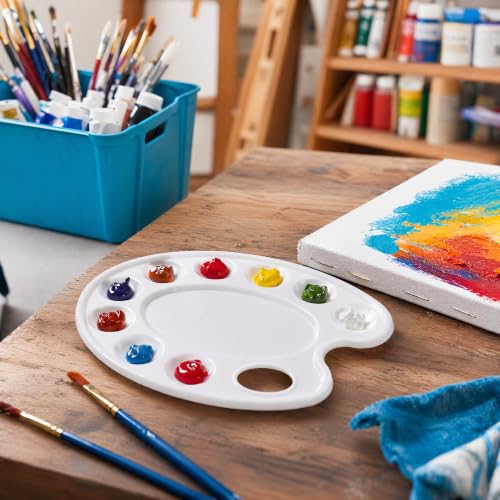 Hulameda 4Pack Paint Tray Palettes with Thumb Hole for Kids - color: 4pcs