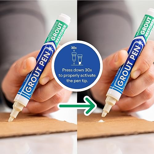 Grout Pen Ivory Tile Grout Paint Marker - Narrow 5mm Tip (7mL) - 3 Pack - style: Ivory